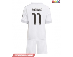 Lacne Dětský Futbalové dres Real Madrid Rodrygo Goes #11 2025-26 Krátky Rukáv - Domáci (+ trenírky)